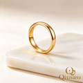 Qixnaro Classic Polished Gold Band Ring, Minimalist Wedding Band